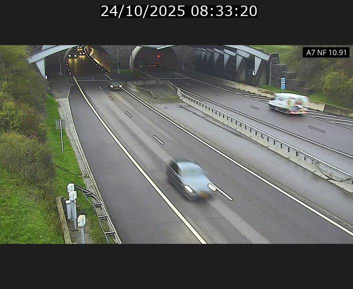 Caméra trafic Luxembourg - A7, Tunnel Gousselerbierg, entrée sud, direction Mersch