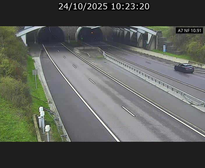 Caméra trafic Luxembourg - A7, Tunnel Gousselerbierg, entrée sud, direction Mersch