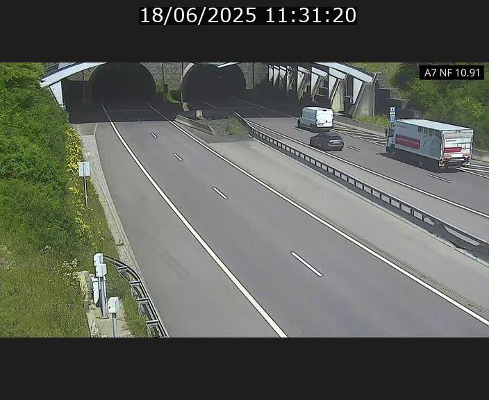 Caméra trafic Luxembourg - A7, Tunnel Gousselerbierg, entrée sud, direction Mersch