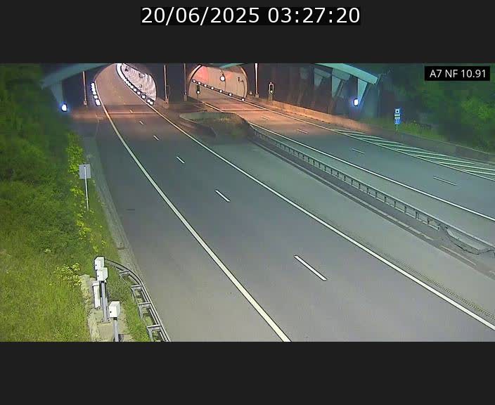 Caméra trafic Luxembourg - A7, Tunnel Gousselerbierg, entrée sud, direction Mersch