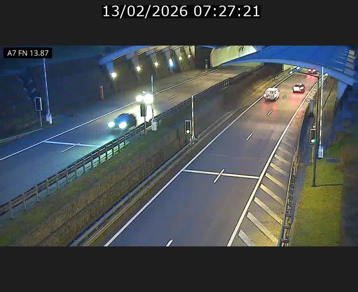 Caméra trafic Luxembourg - A7, Tunnel Gousselerbierg, entrée nord, direction Lorentzweiler
