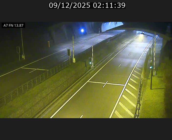 Caméra trafic Luxembourg - A7, Tunnel Gousselerbierg, entrée nord, direction Lorentzweiler