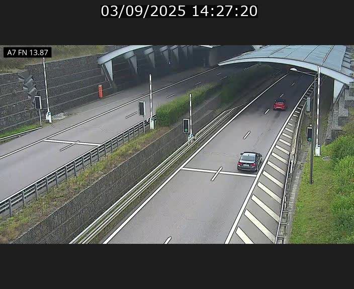 Caméra trafic Luxembourg - A7, Tunnel Gousselerbierg, entrée nord, direction Lorentzweiler