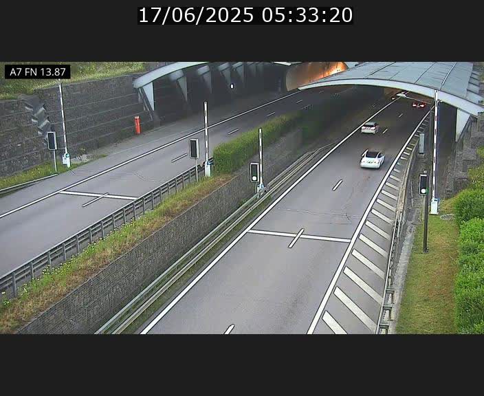 Caméra trafic Luxembourg - A7, Tunnel Gousselerbierg, entrée nord, direction Lorentzweiler