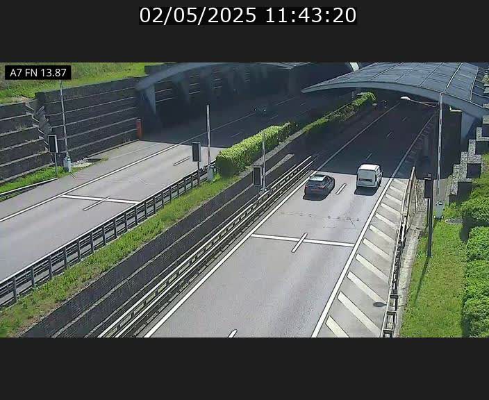 Caméra trafic Luxembourg - A7, Tunnel Gousselerbierg, entrée nord, direction Lorentzweiler
