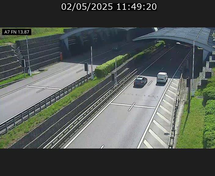 Caméra trafic Luxembourg - A7, Tunnel Gousselerbierg, entrée nord, direction Lorentzweiler