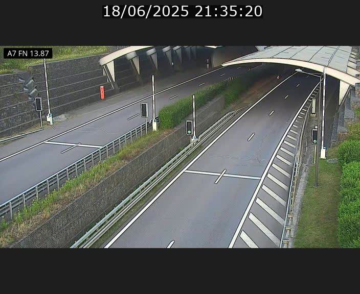 Caméra trafic Luxembourg - A7, Tunnel Gousselerbierg, entrée nord, direction Lorentzweiler