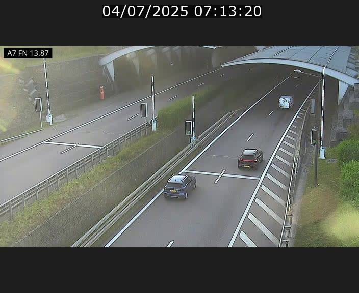 Caméra trafic Luxembourg - A7, Tunnel Gousselerbierg, entrée nord, direction Lorentzweiler