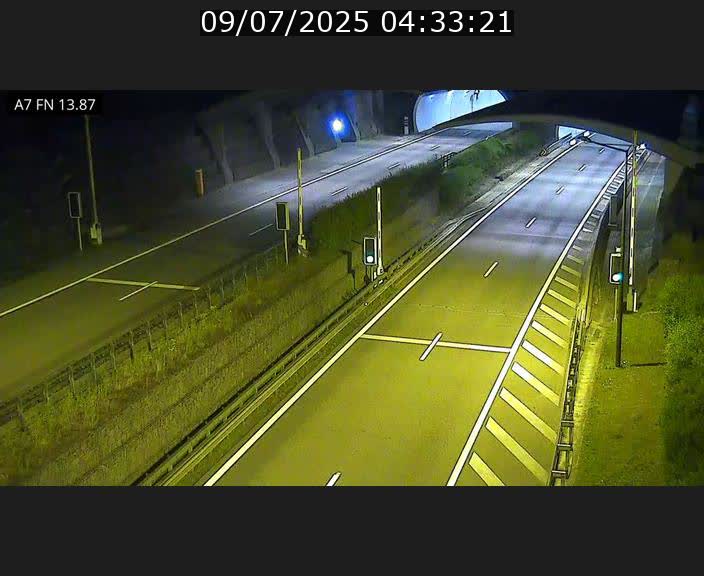 Caméra trafic Luxembourg - A7, Tunnel Gousselerbierg, entrée nord, direction Lorentzweiler