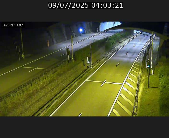 Caméra trafic Luxembourg - A7, Tunnel Gousselerbierg, entrée nord, direction Lorentzweiler
