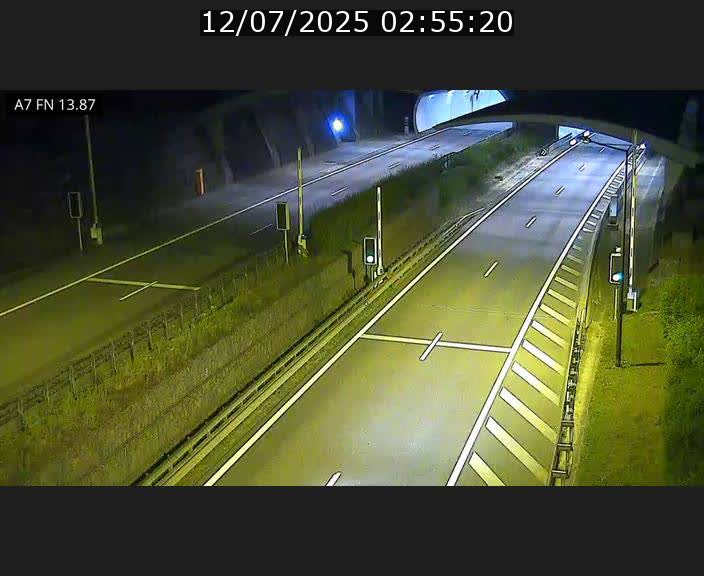 Caméra trafic Luxembourg - A7, Tunnel Gousselerbierg, entrée nord, direction Lorentzweiler