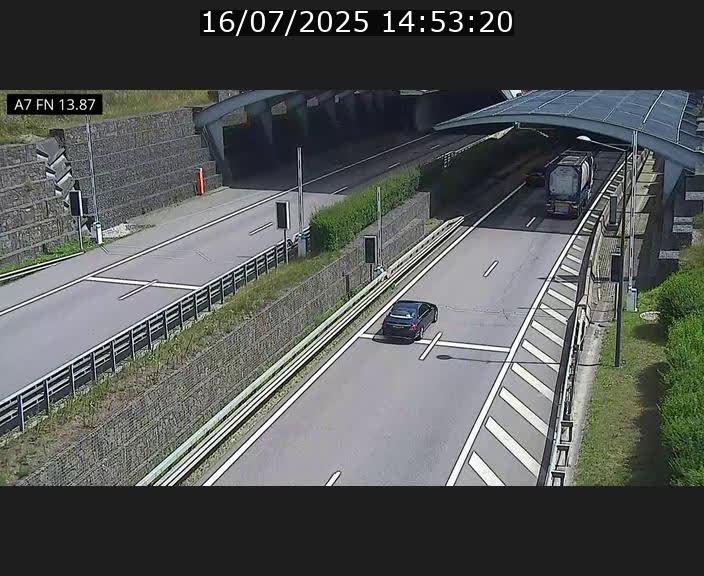Caméra trafic Luxembourg - A7, Tunnel Gousselerbierg, entrée nord, direction Lorentzweiler