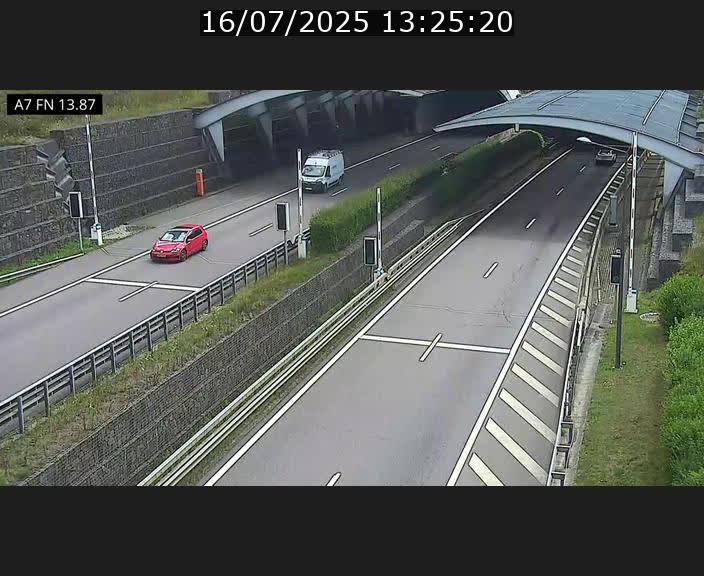Caméra trafic Luxembourg - A7, Tunnel Gousselerbierg, entrée nord, direction Lorentzweiler