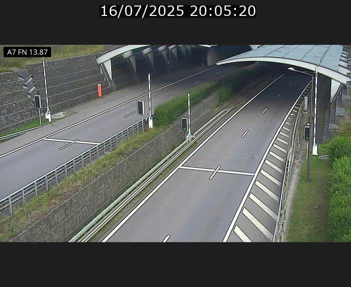 Caméra trafic Luxembourg - A7, Tunnel Gousselerbierg, entrée nord, direction Lorentzweiler