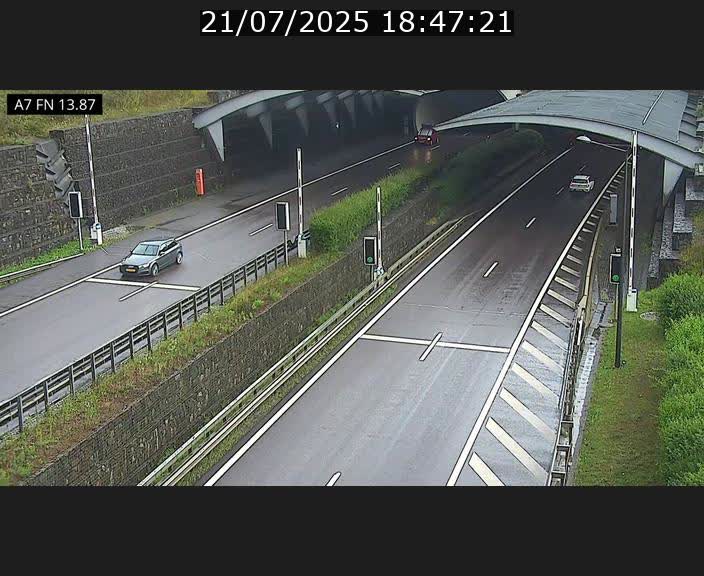 Caméra trafic Luxembourg - A7, Tunnel Gousselerbierg, entrée nord, direction Lorentzweiler