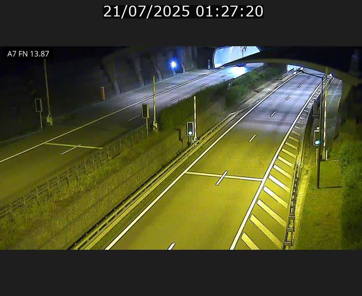 Caméra trafic Luxembourg - A7, Tunnel Gousselerbierg, entrée nord, direction Lorentzweiler