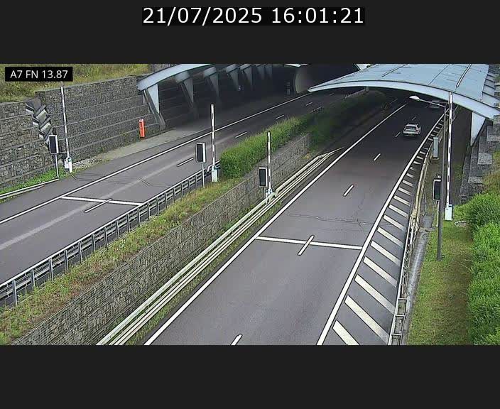 Caméra trafic Luxembourg - A7, Tunnel Gousselerbierg, entrée nord, direction Lorentzweiler