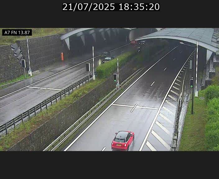Caméra trafic Luxembourg - A7, Tunnel Gousselerbierg, entrée nord, direction Lorentzweiler