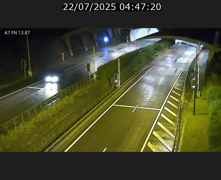 Caméra trafic Luxembourg - A7, Tunnel Gousselerbierg, entrée nord, direction Lorentzweiler