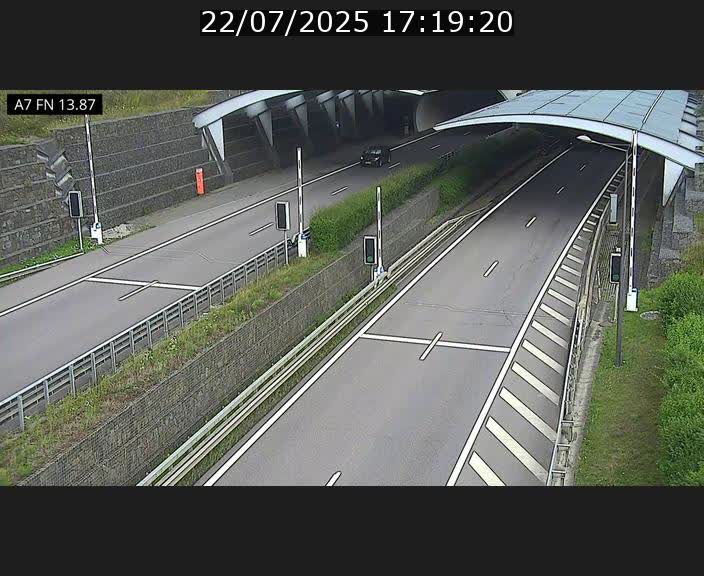 Caméra trafic Luxembourg - A7, Tunnel Gousselerbierg, entrée nord, direction Lorentzweiler