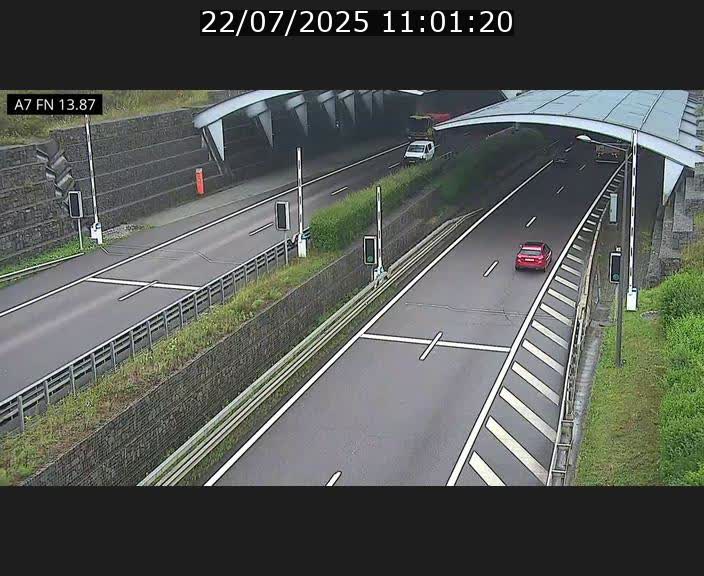Caméra trafic Luxembourg - A7, Tunnel Gousselerbierg, entrée nord, direction Lorentzweiler