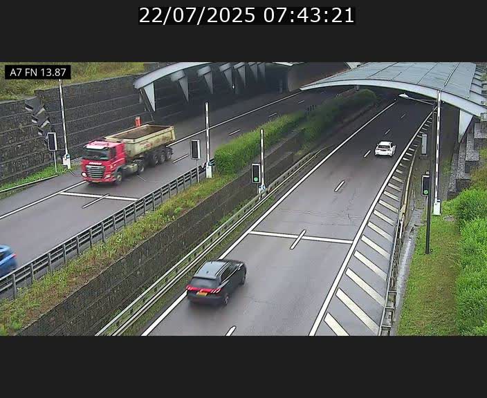 Caméra trafic Luxembourg - A7, Tunnel Gousselerbierg, entrée nord, direction Lorentzweiler