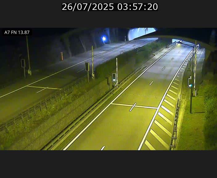 Caméra trafic Luxembourg - A7, Tunnel Gousselerbierg, entrée nord, direction Lorentzweiler