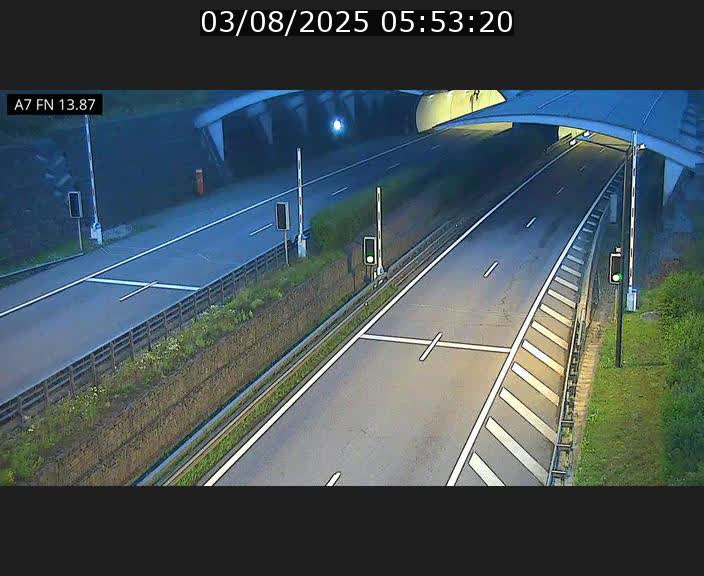 Caméra trafic Luxembourg - A7, Tunnel Gousselerbierg, entrée nord, direction Lorentzweiler