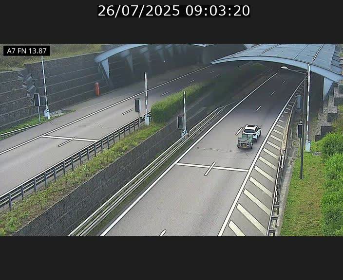 Caméra trafic Luxembourg - A7, Tunnel Gousselerbierg, entrée nord, direction Lorentzweiler