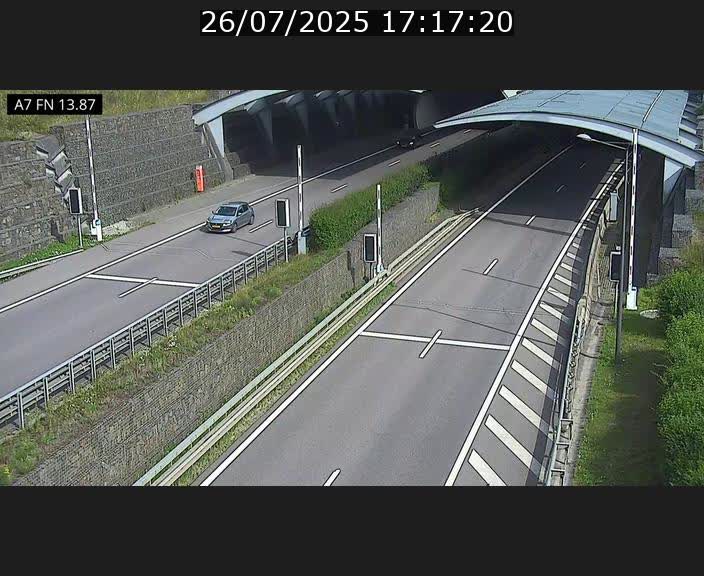 Caméra trafic Luxembourg - A7, Tunnel Gousselerbierg, entrée nord, direction Lorentzweiler