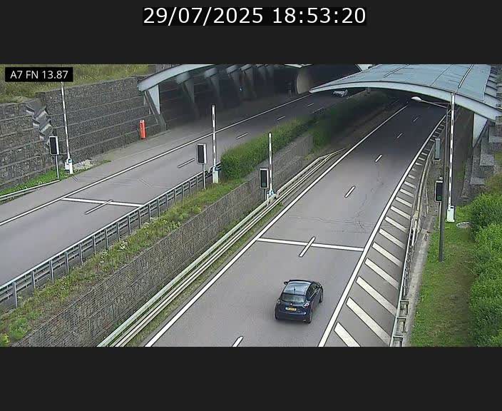 Caméra trafic Luxembourg - A7, Tunnel Gousselerbierg, entrée nord, direction Lorentzweiler
