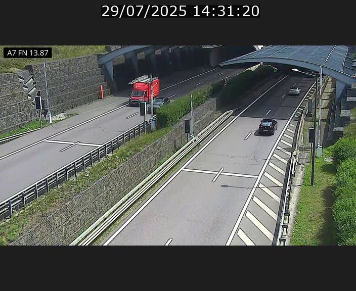 Caméra trafic Luxembourg - A7, Tunnel Gousselerbierg, entrée nord, direction Lorentzweiler
