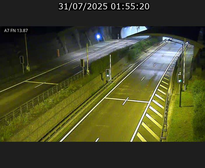 Caméra trafic Luxembourg - A7, Tunnel Gousselerbierg, entrée nord, direction Lorentzweiler