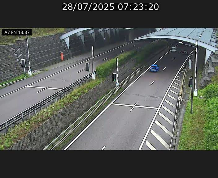 Caméra trafic Luxembourg - A7, Tunnel Gousselerbierg, entrée nord, direction Lorentzweiler