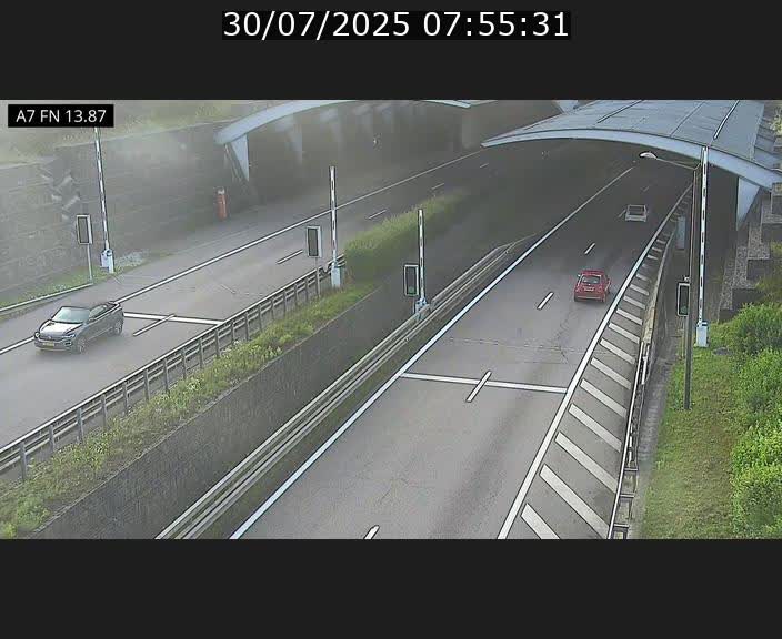 Caméra trafic Luxembourg - A7, Tunnel Gousselerbierg, entrée nord, direction Lorentzweiler