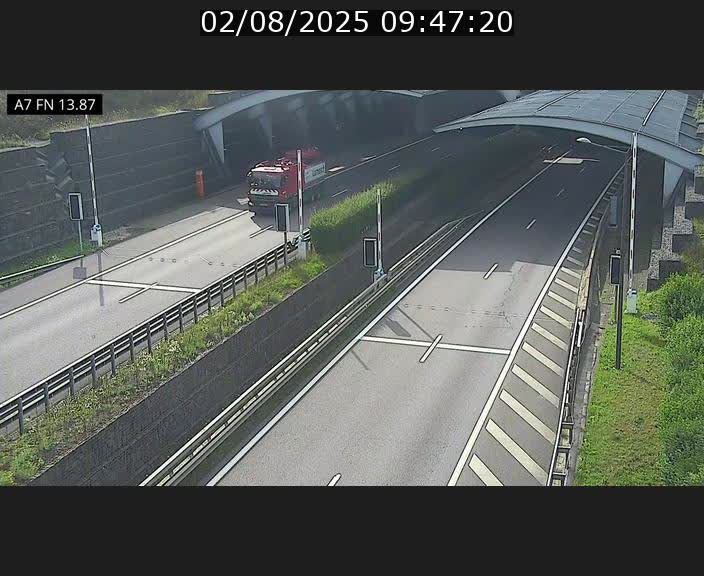 Caméra trafic Luxembourg - A7, Tunnel Gousselerbierg, entrée nord, direction Lorentzweiler