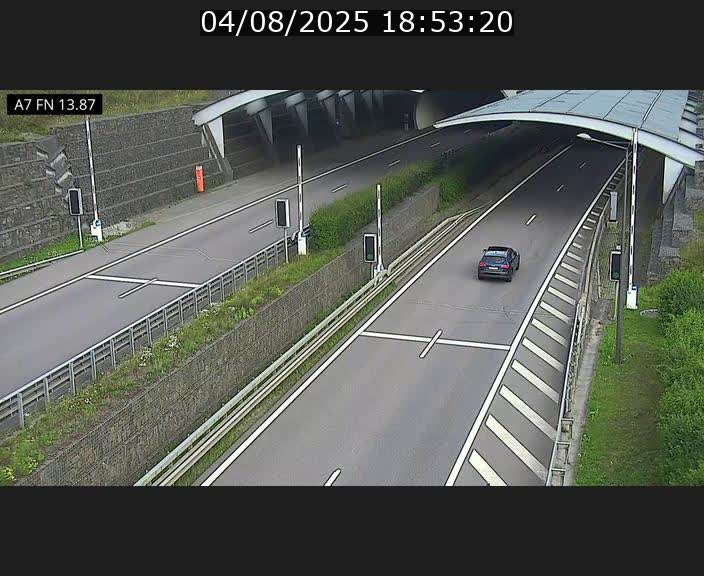 Caméra trafic Luxembourg - A7, Tunnel Gousselerbierg, entrée nord, direction Lorentzweiler