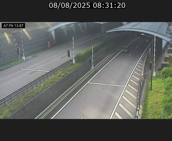 Caméra trafic Luxembourg - A7, Tunnel Gousselerbierg, entrée nord, direction Lorentzweiler