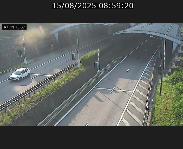 Caméra trafic Luxembourg - A7, Tunnel Gousselerbierg, entrée nord, direction Lorentzweiler