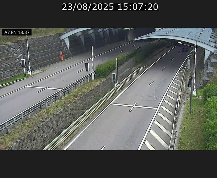 Caméra trafic Luxembourg - A7, Tunnel Gousselerbierg, entrée nord, direction Lorentzweiler