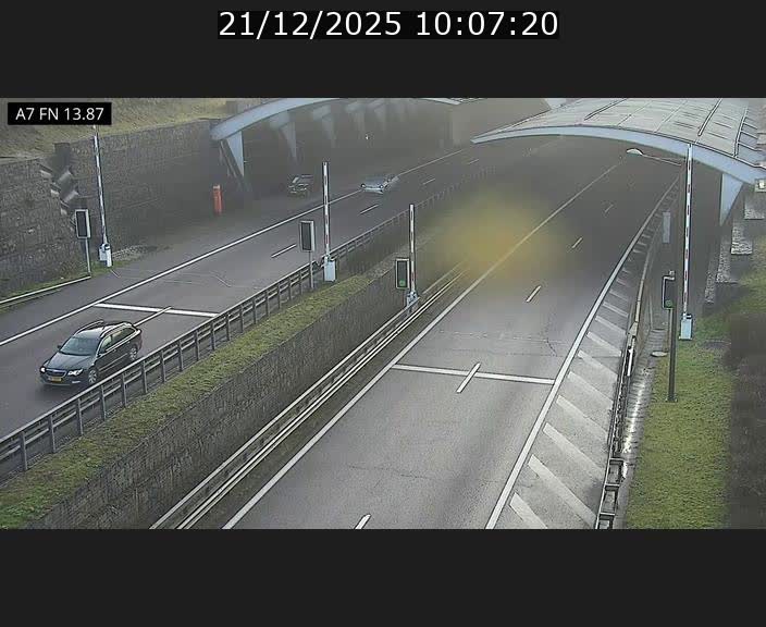 Caméra trafic Luxembourg - A7, Tunnel Gousselerbierg, entrée nord, direction Lorentzweiler