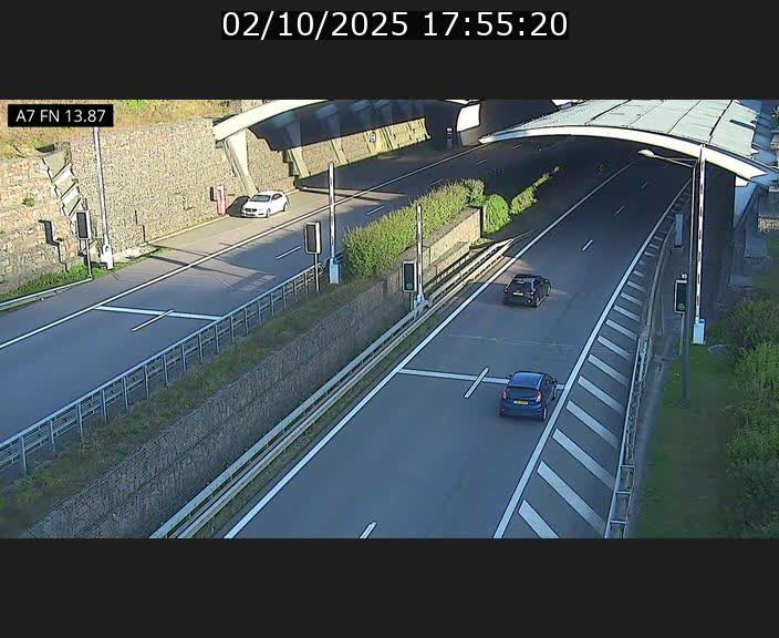 Caméra trafic Luxembourg - A7, Tunnel Gousselerbierg, entrée nord, direction Lorentzweiler