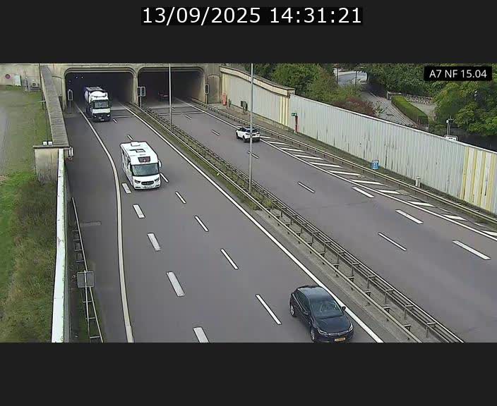 <h2>Caméra trafic Luxembourg - A7, Tunnel Mersch, entrée sud, direction Ettelbruck</h2>