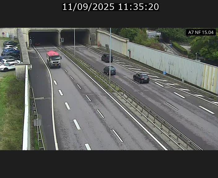 <h2>Caméra trafic Luxembourg - A7, Tunnel Mersch, entrée sud, direction Ettelbruck</h2>