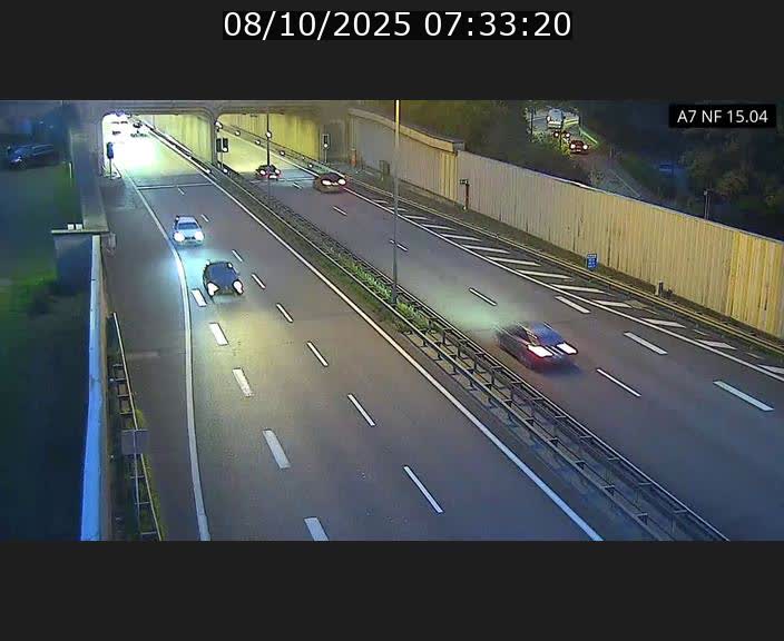 <h2>Caméra trafic Luxembourg - A7, Tunnel Mersch, entrée sud, direction Ettelbruck</h2>
