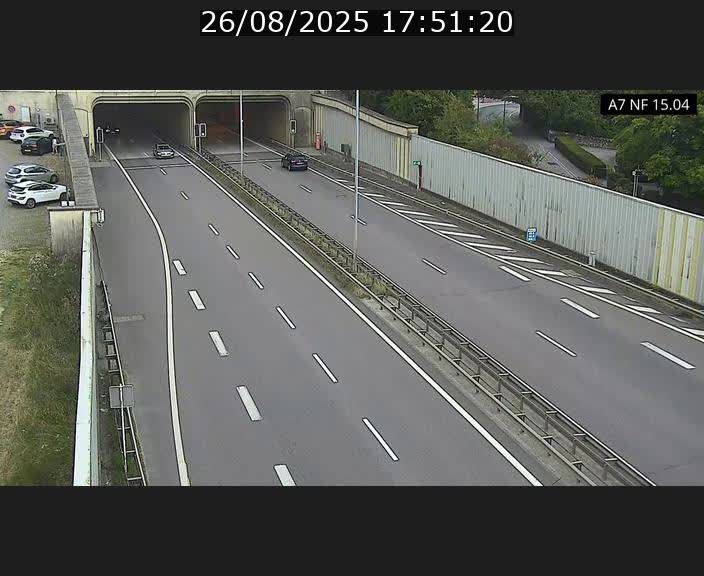 <h2>Caméra trafic Luxembourg - A7, Tunnel Mersch, entrée sud, direction Ettelbruck</h2>