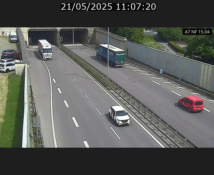 Caméra trafic Luxembourg - A7, Tunnel Mersch, entrée sud, direction Ettelbruck
