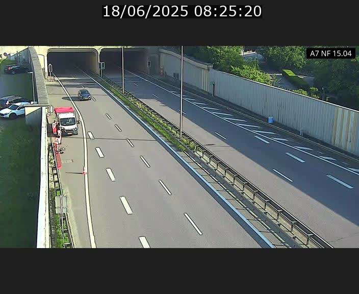 Caméra trafic Luxembourg - A7, Tunnel Mersch, entrée sud, direction Ettelbruck