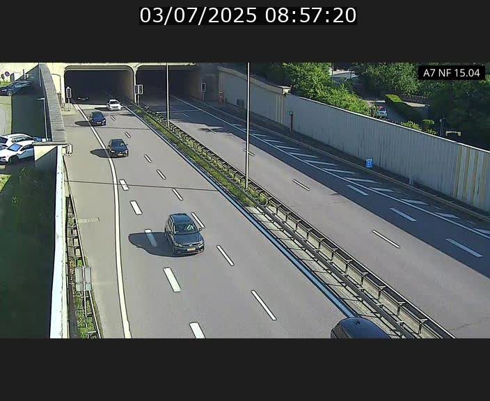 Caméra trafic Luxembourg - A7, Tunnel Mersch, entrée sud, direction Ettelbruck