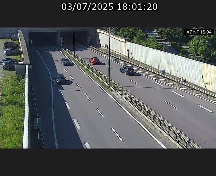 Caméra trafic Luxembourg - A7, Tunnel Mersch, entrée sud, direction Ettelbruck